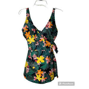 New Old Navy One-piece Swimsuit w/Skirt in Green Multicolor Print Size Medium